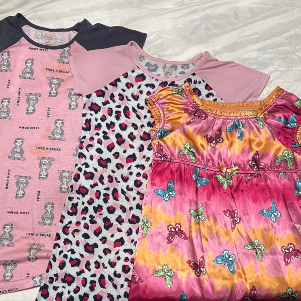 Colorful Kids Pajamas Dresses Set of 3 - Picture 1 of 1